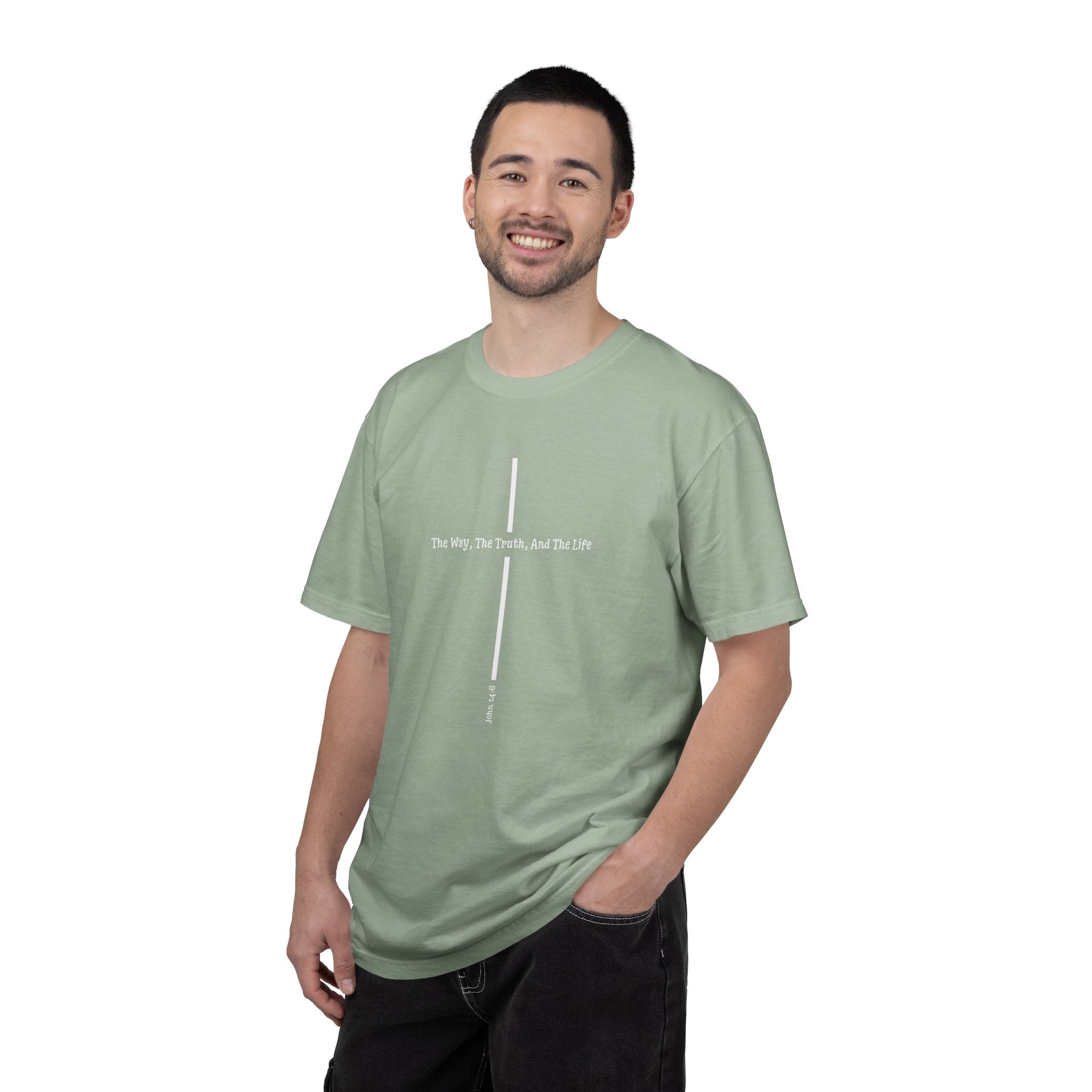 John 14:6 Shirt The Way The Truth The Life, Minimalist Christian Cross Tee, Faith T-Shirt, Scripture Verse Religious Gift