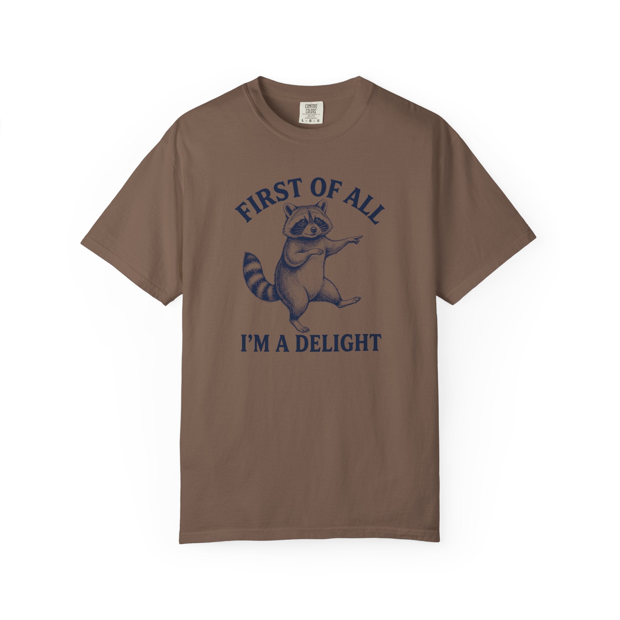 'First of All I'm a Delight' Raccoon  Graphic T-Shirt