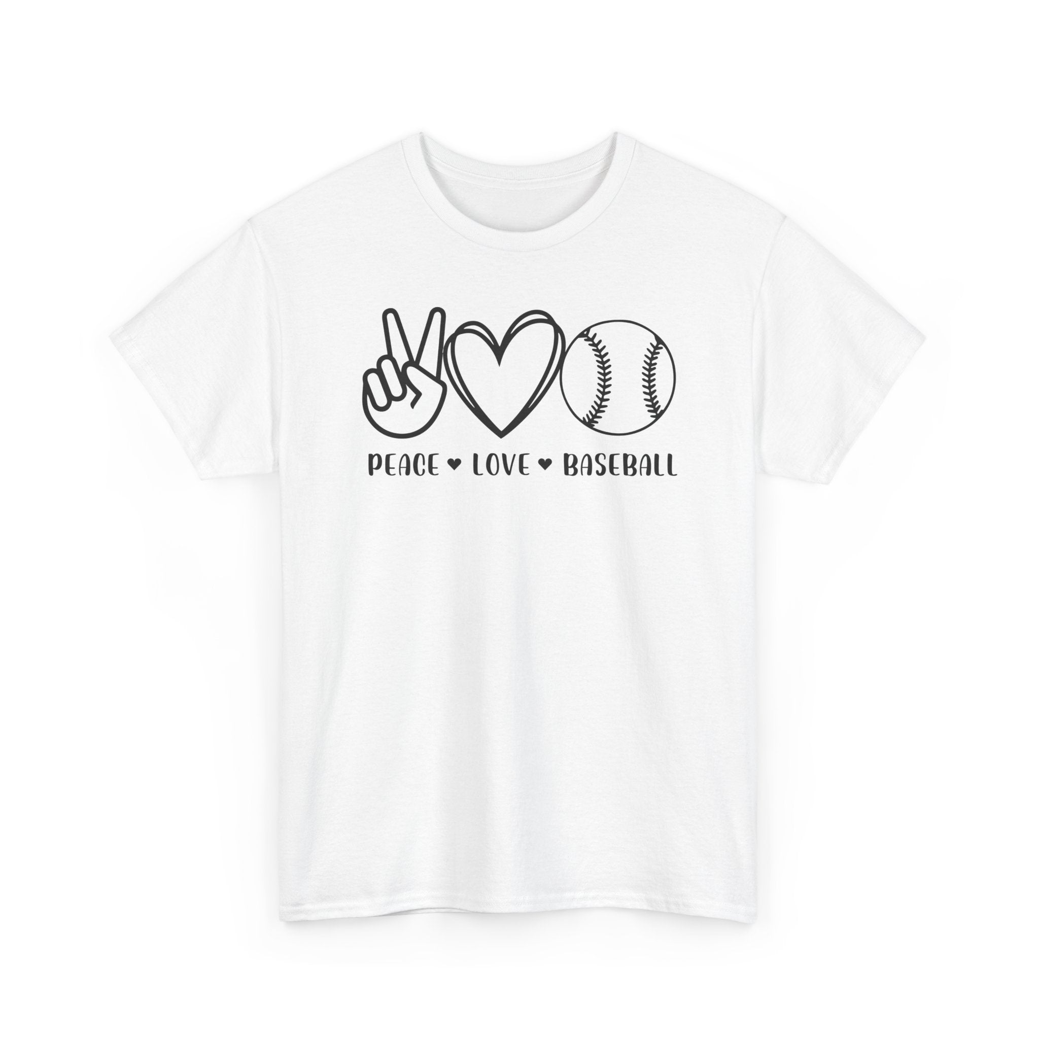 Baseball Peace Love T-Shirt — "Peace • Love • Baseball" Graphic Tee