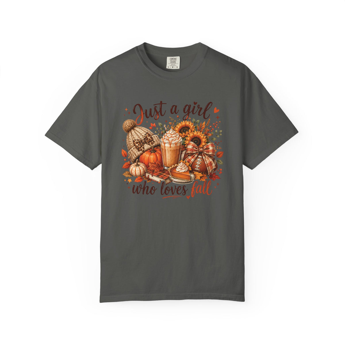 Fall Coffee T-Shirt — "Just a girl who loves fall" Pumpkin Spice Tee