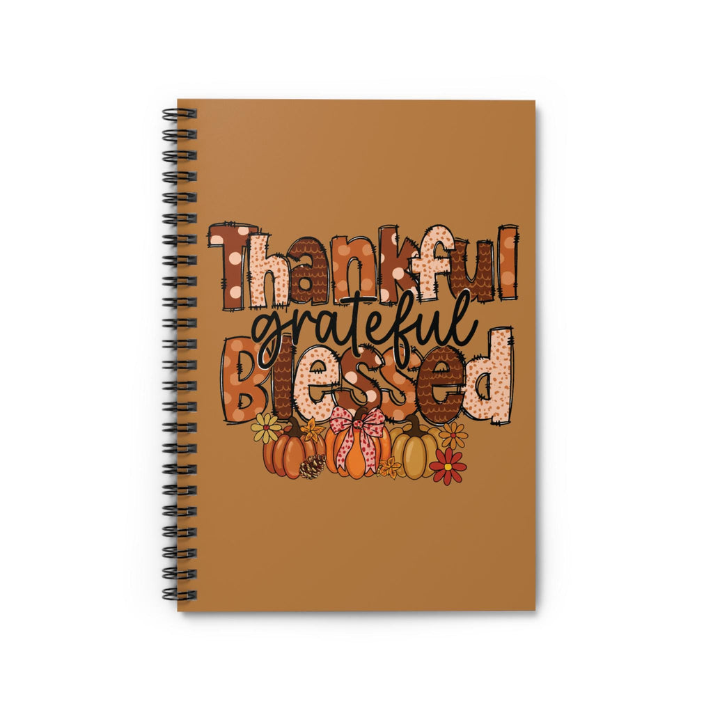 Thankful Grateful Blessed Spiral Notebook, Gift for Thanksgiving, Journal for Gratitude, Fall Decor, Inspirational Note-taking