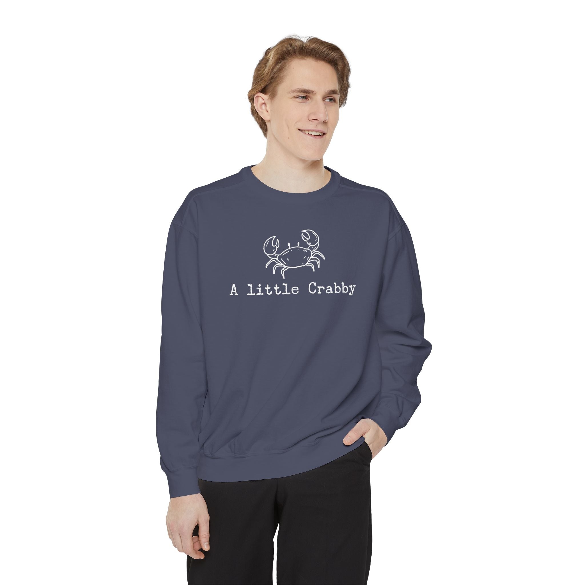 Crab Sweatshirt — "A Little Crabby" Garment-Dyed Crewneck
