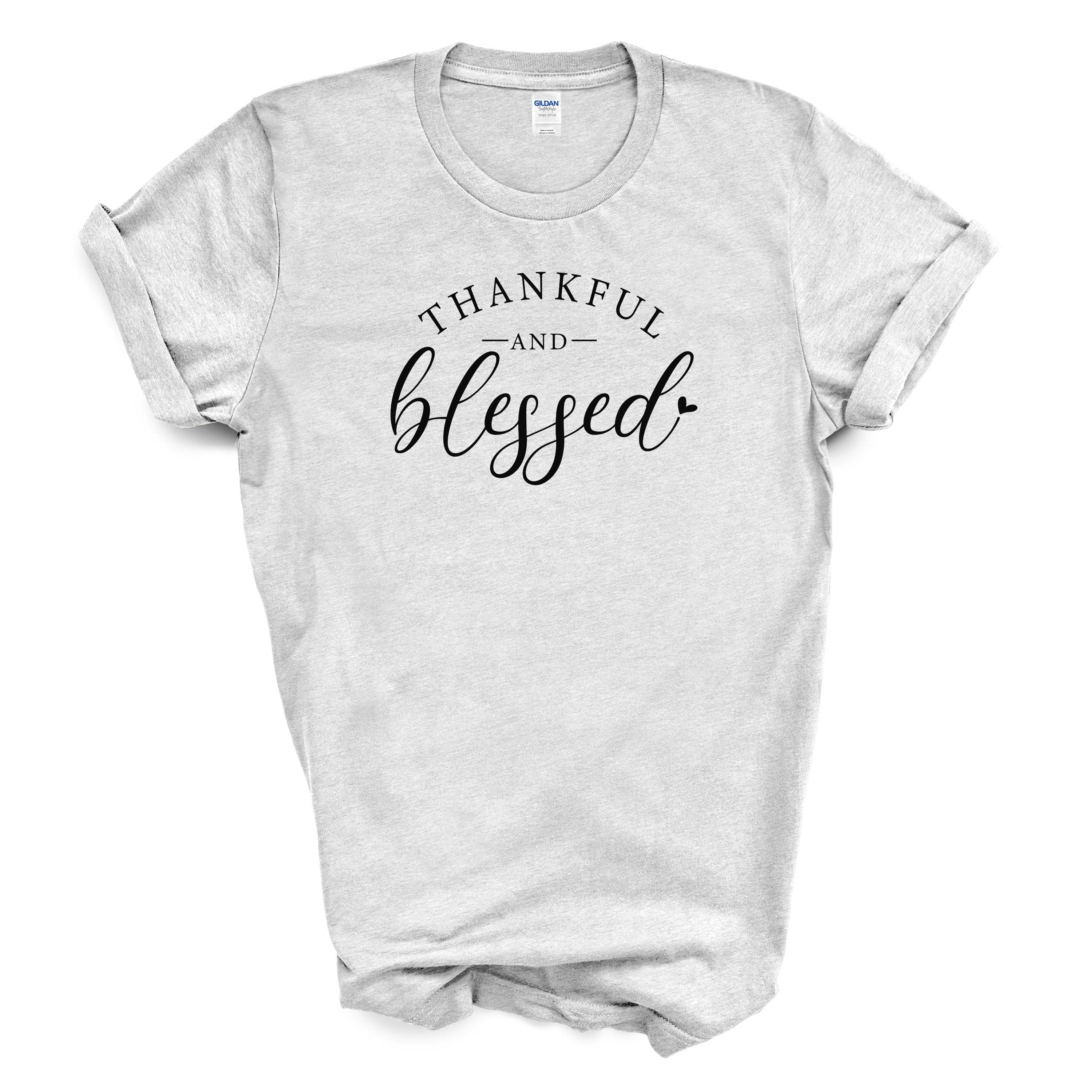 Thankful and Blessed Shirt Fall Graphic Cotton Tee Autumn Outfit