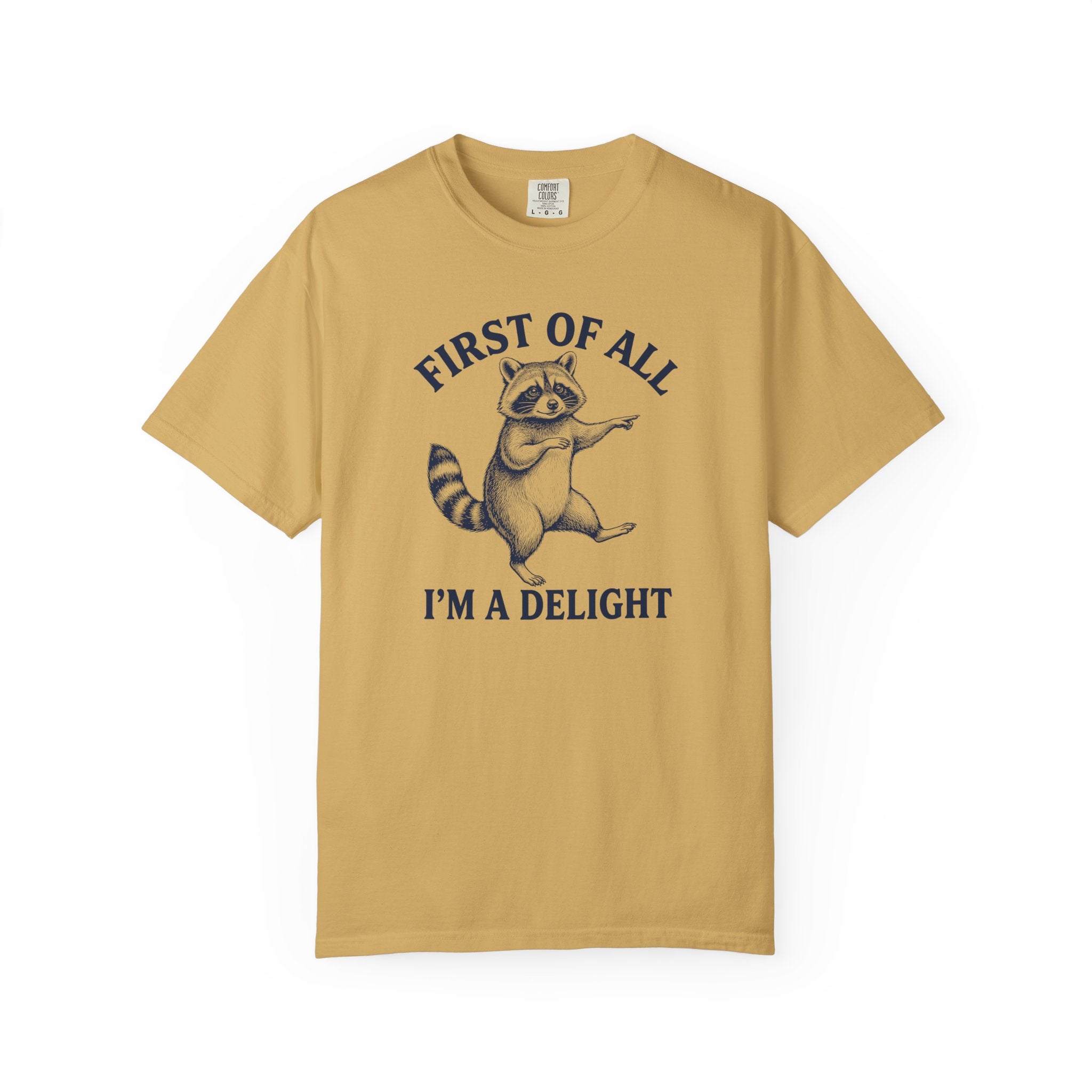 'First of All I'm a Delight' Raccoon  Graphic T-Shirt