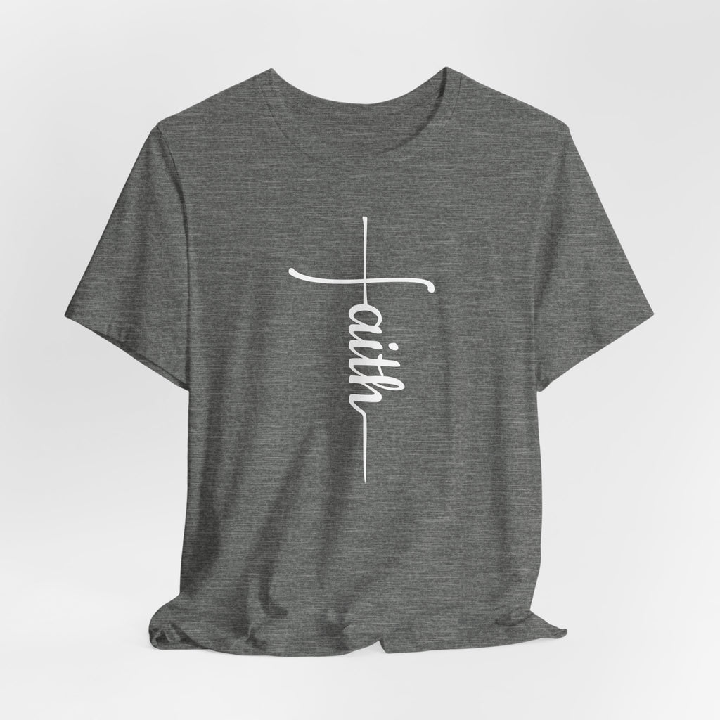 Faith Cross Shirt, Christian T-Shirt, Minimalist Scripture Tee, Bella Canvas 3001 Unisex, Religious Gift for Women Men