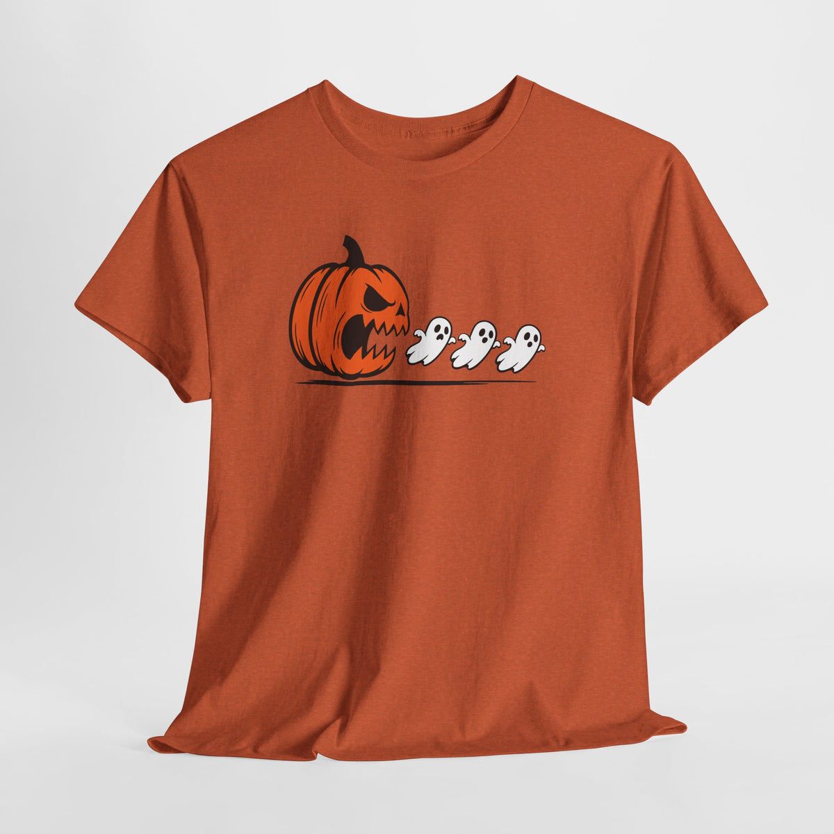 Halloween Pumpkin & Ghosts Tee — Spooky Cute Fall T-Shirt