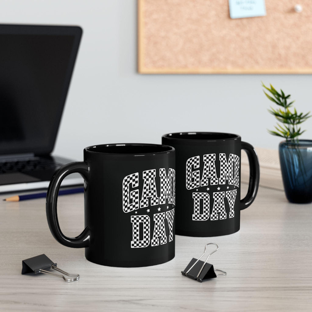 Game Day Black Mug - Perfect for Sports Fans, Coffee Lovers, Gift for Him/Her, Team Spirit, 11oz/15oz