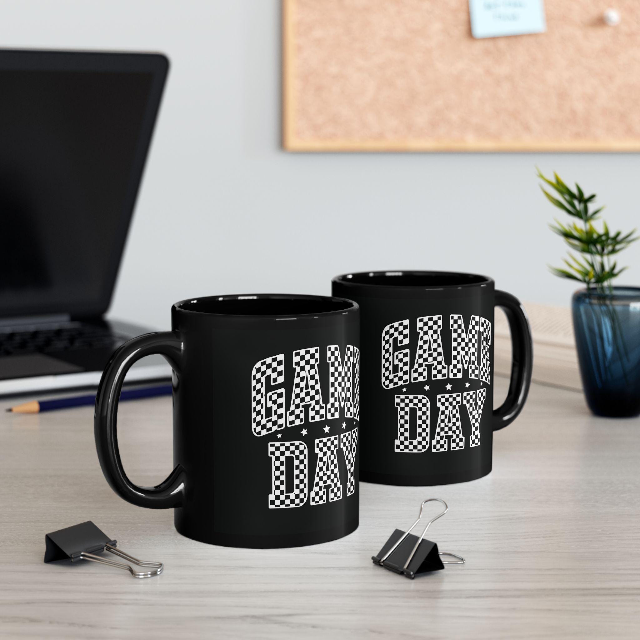 Game Day Black Mug - Perfect for Sports Fans, Coffee Lovers, Gift for Him/Her, Team Spirit, 11oz/15oz