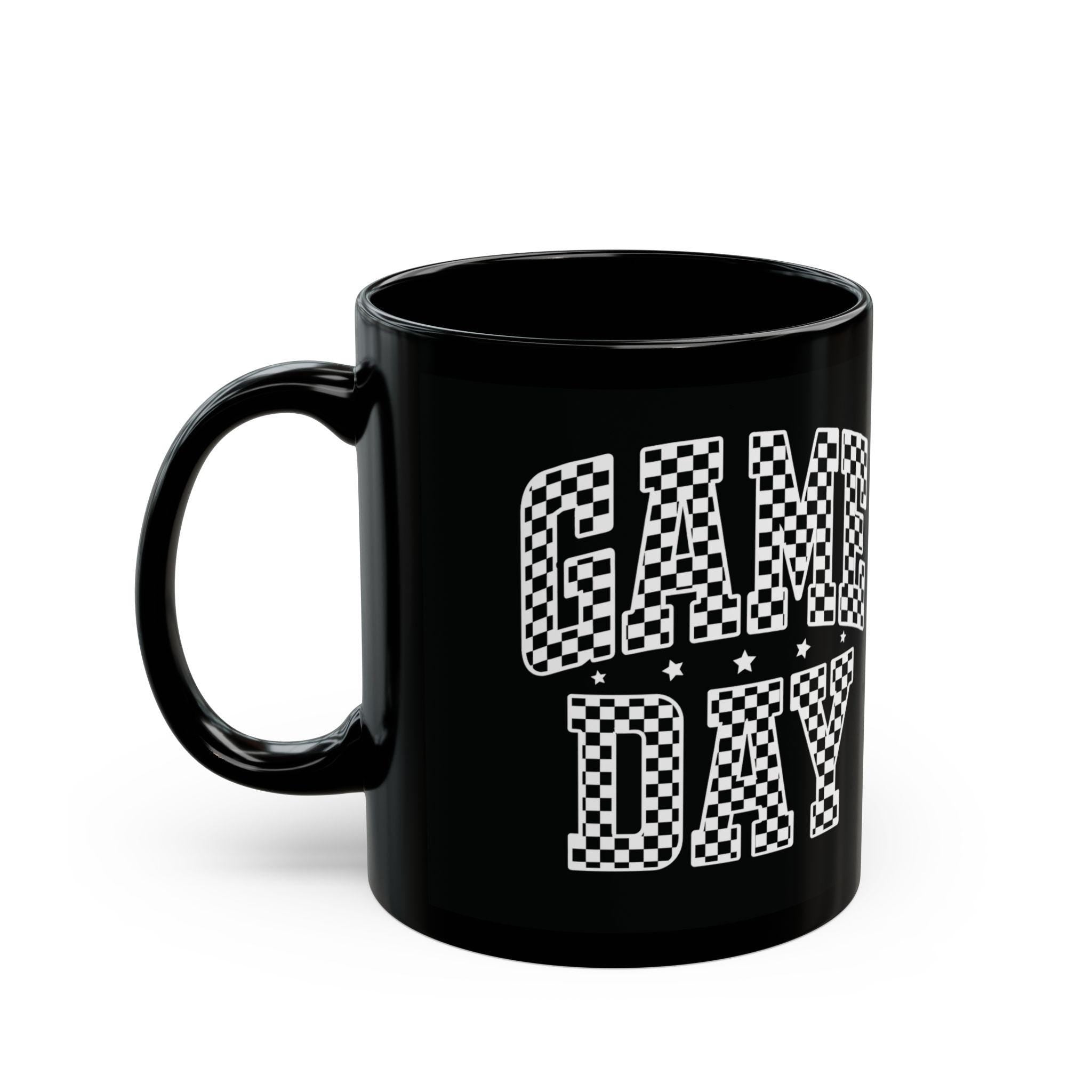 Game Day Black Mug - Perfect for Sports Fans, Coffee Lovers, Gift for Him/Her, Team Spirit, 11oz/15oz