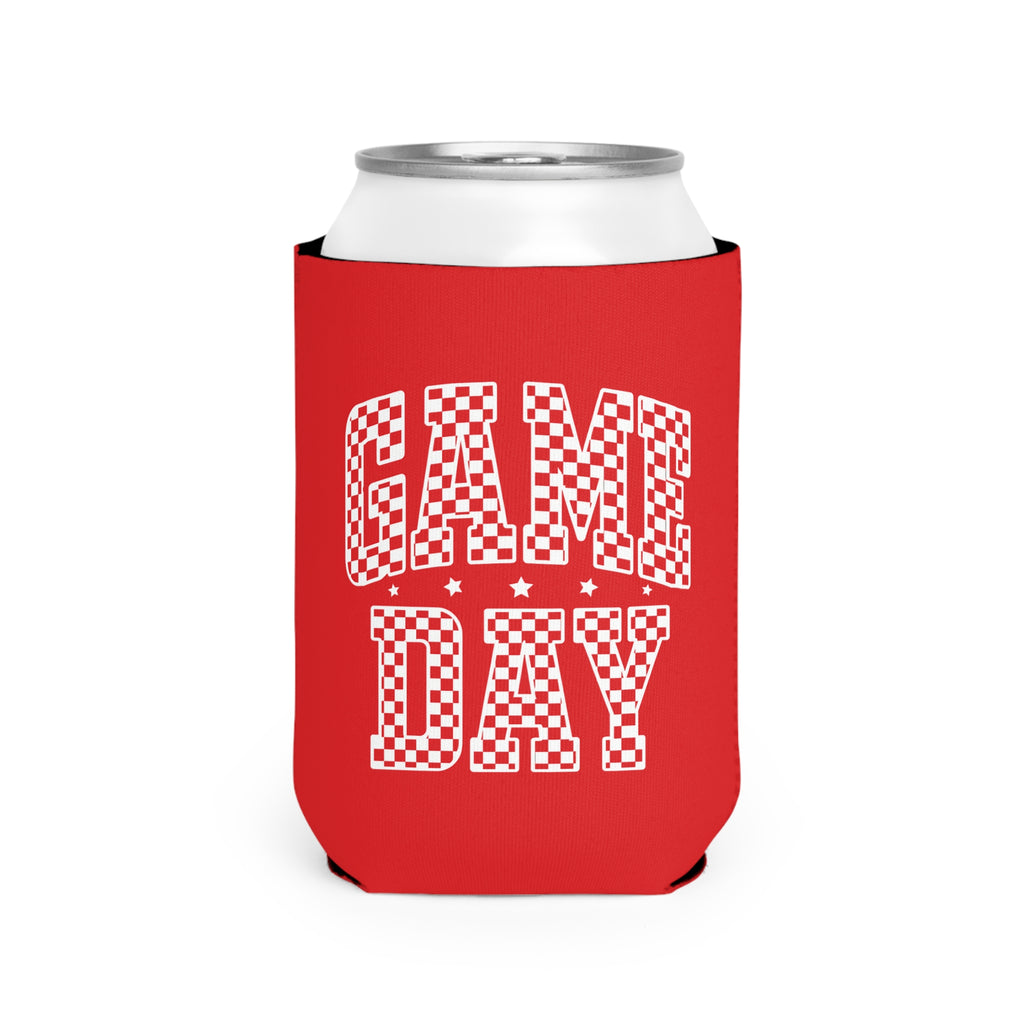 Game Day Checkerboard Can Cooler Sleeve | Koozie