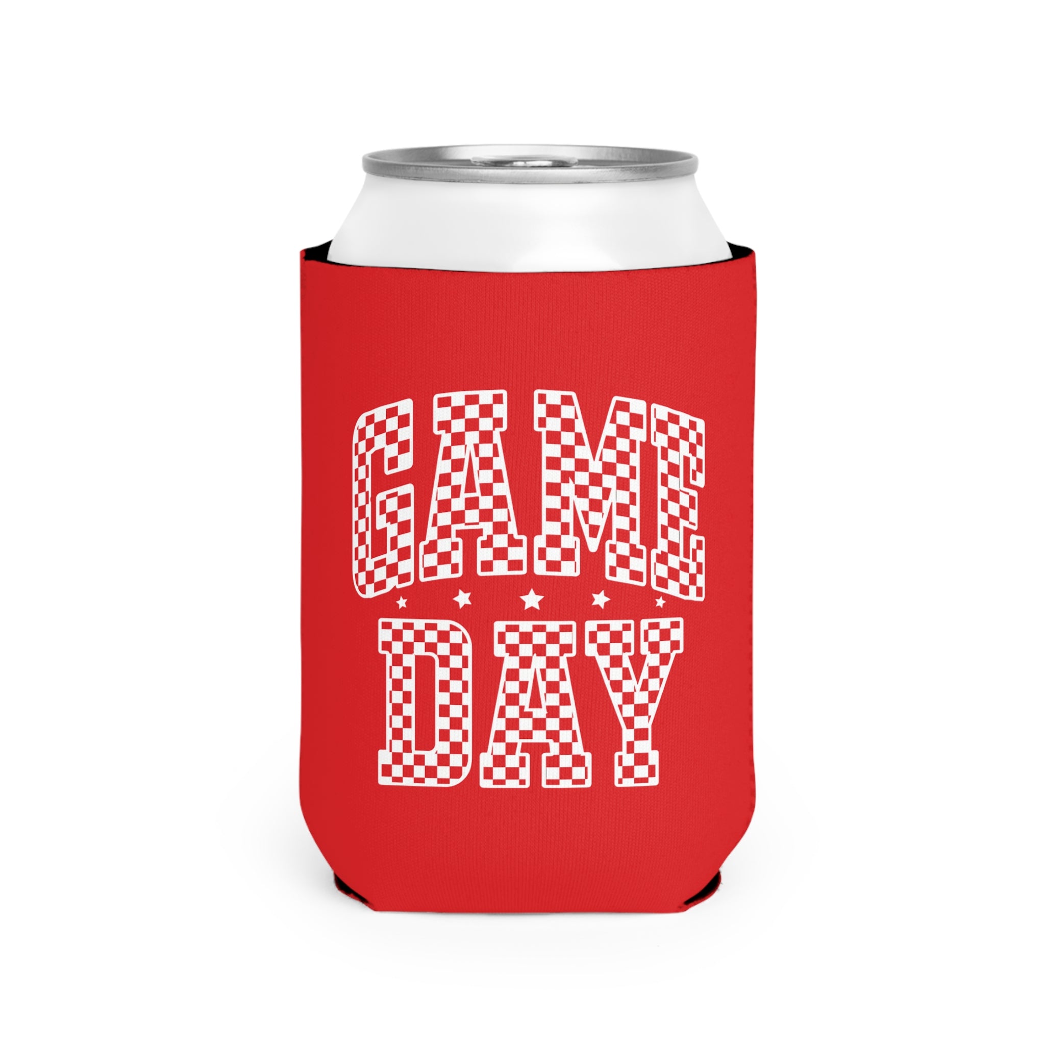 Game Day Checkerboard Can Cooler Sleeve | Koozie