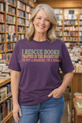 Book Lovers Unisex T-Shirt, I Rescue Books Graphic Tee,  Gift for Bookworms,