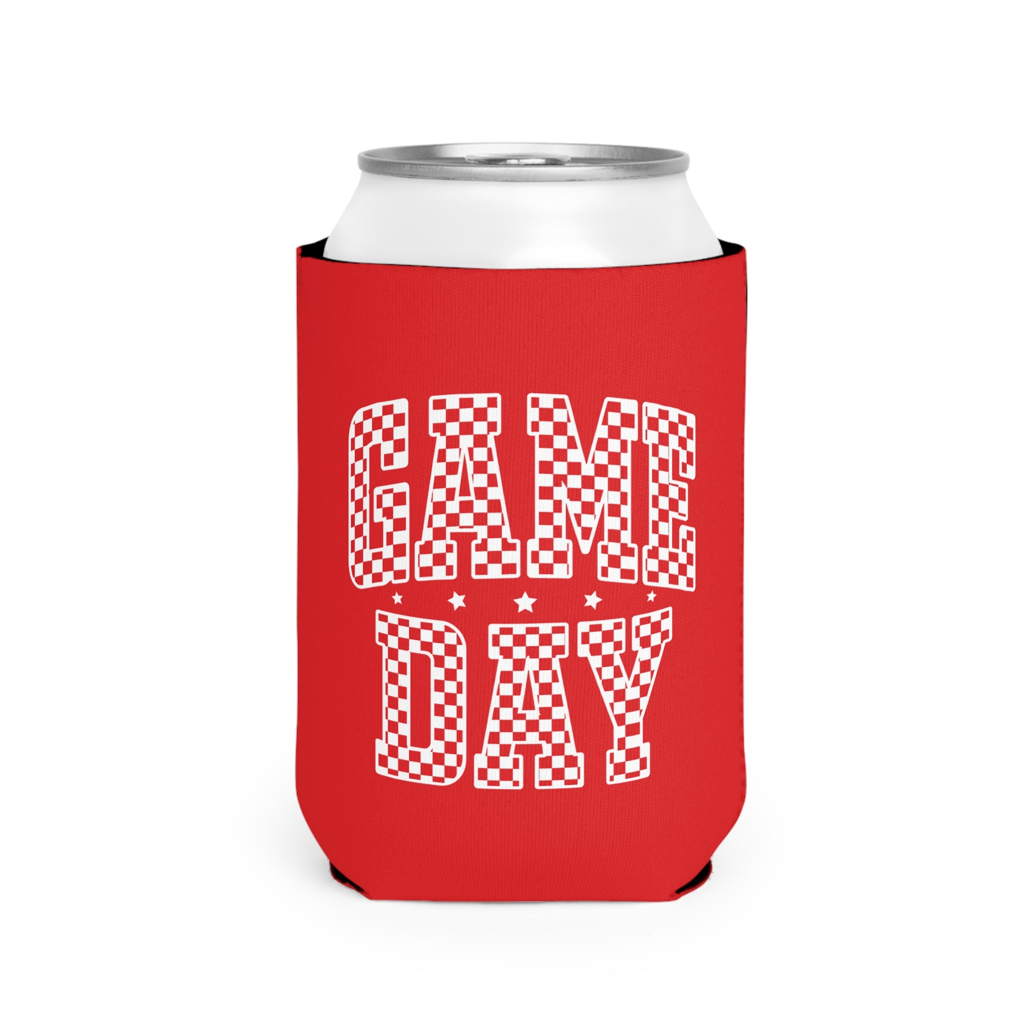 Game Day Checkerboard Can Cooler Sleeve | Koozie