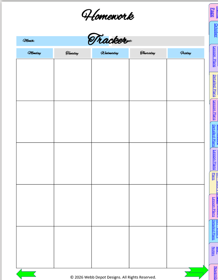 2026–2027 Digital Teacher Planner | Hyperlinked Goodnotes Lesson Planner | Weekly & Detailed Lesson Plan Templates | Teacher Organizer