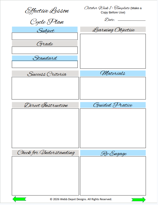 2026–2027 Digital Teacher Planner | Hyperlinked Goodnotes Lesson Planner | Weekly & Detailed Lesson Plan Templates | Teacher Organizer