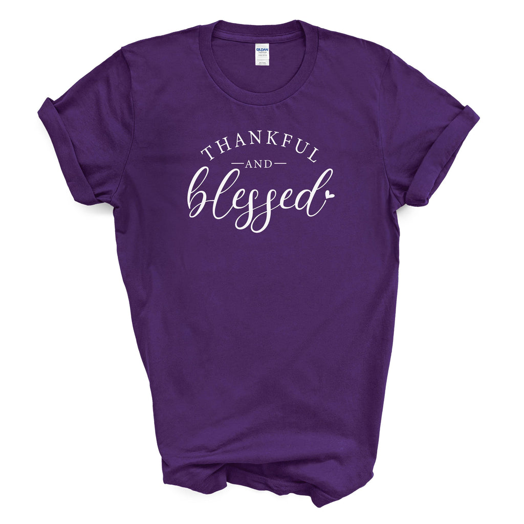 Thankful and Blessed Shirt Fall Graphic Cotton Tee Autumn Outfit