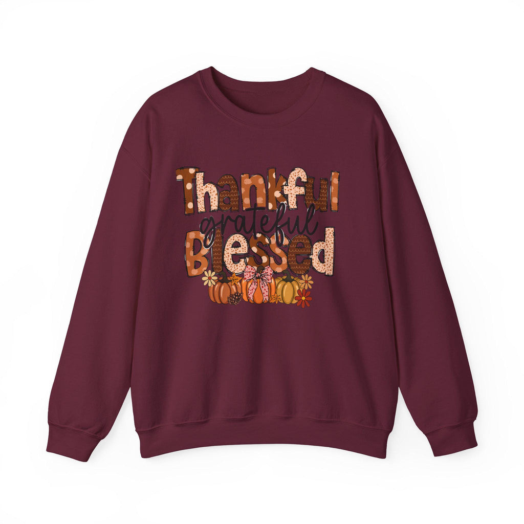 Thankful & Blessed Crewneck Sweatshirt | Fall Fashion, Thanksgiving Gift, Cozy Casualwear, Autumn Apparel, Unisex Sweatshirt