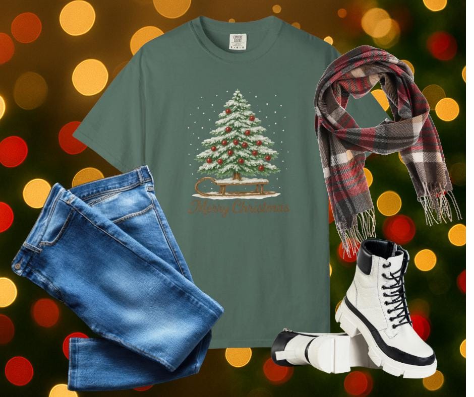 Cozy Christmas T-shirt - Unisex Garment-Dyed Tee, Holiday Gift, Festive Apparel, Casual Christmas Wear