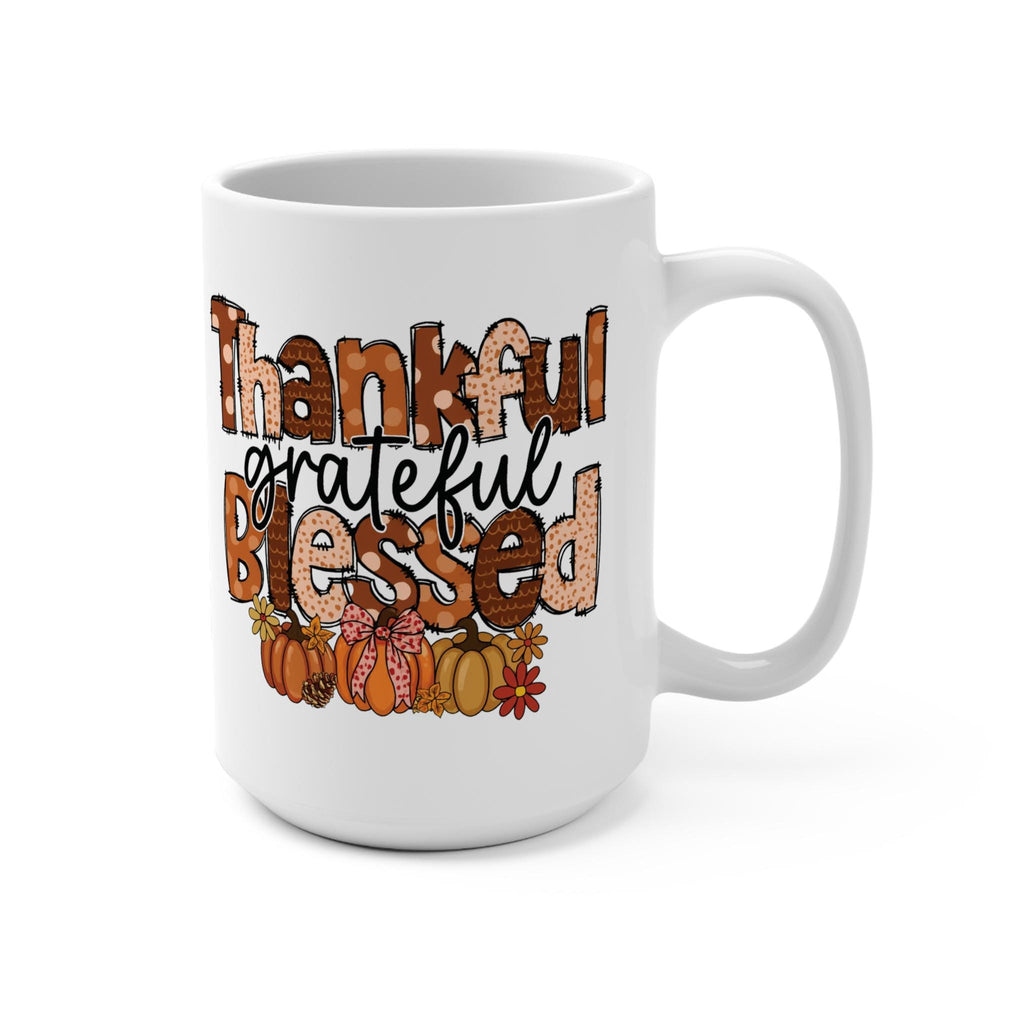 Thankful Grateful Blessed Mug | Fall Coffee Cup, Thanksgiving Gift, Autumn Decor, Cute Mugs for Friends, Cozy Kitchenware