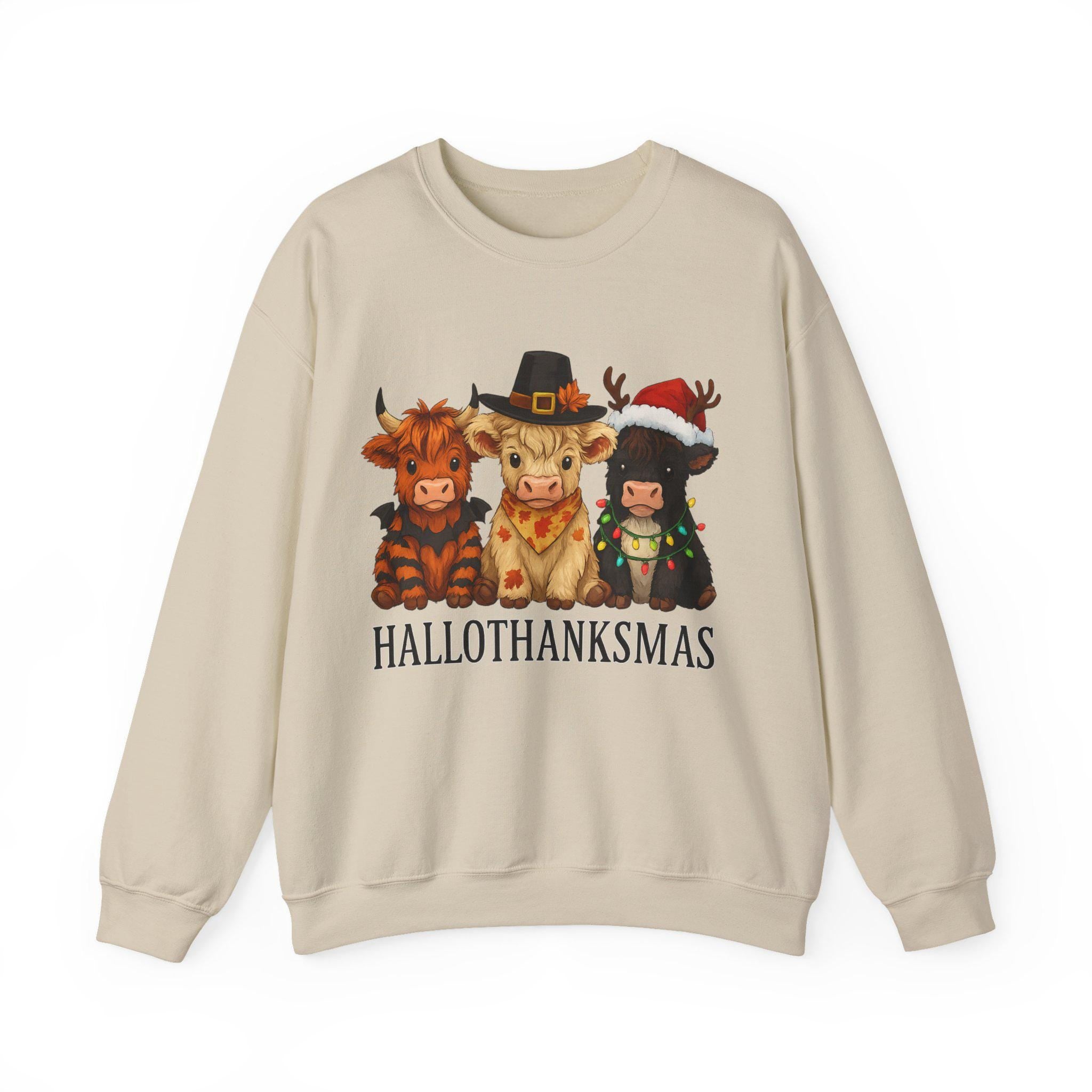 Festive Animal Sweatshirt, Cozy Holiday Apparel, Cute Crewneck for Fall, Thanksgiving and Christmas, Perfect Gift for Animal Lovers