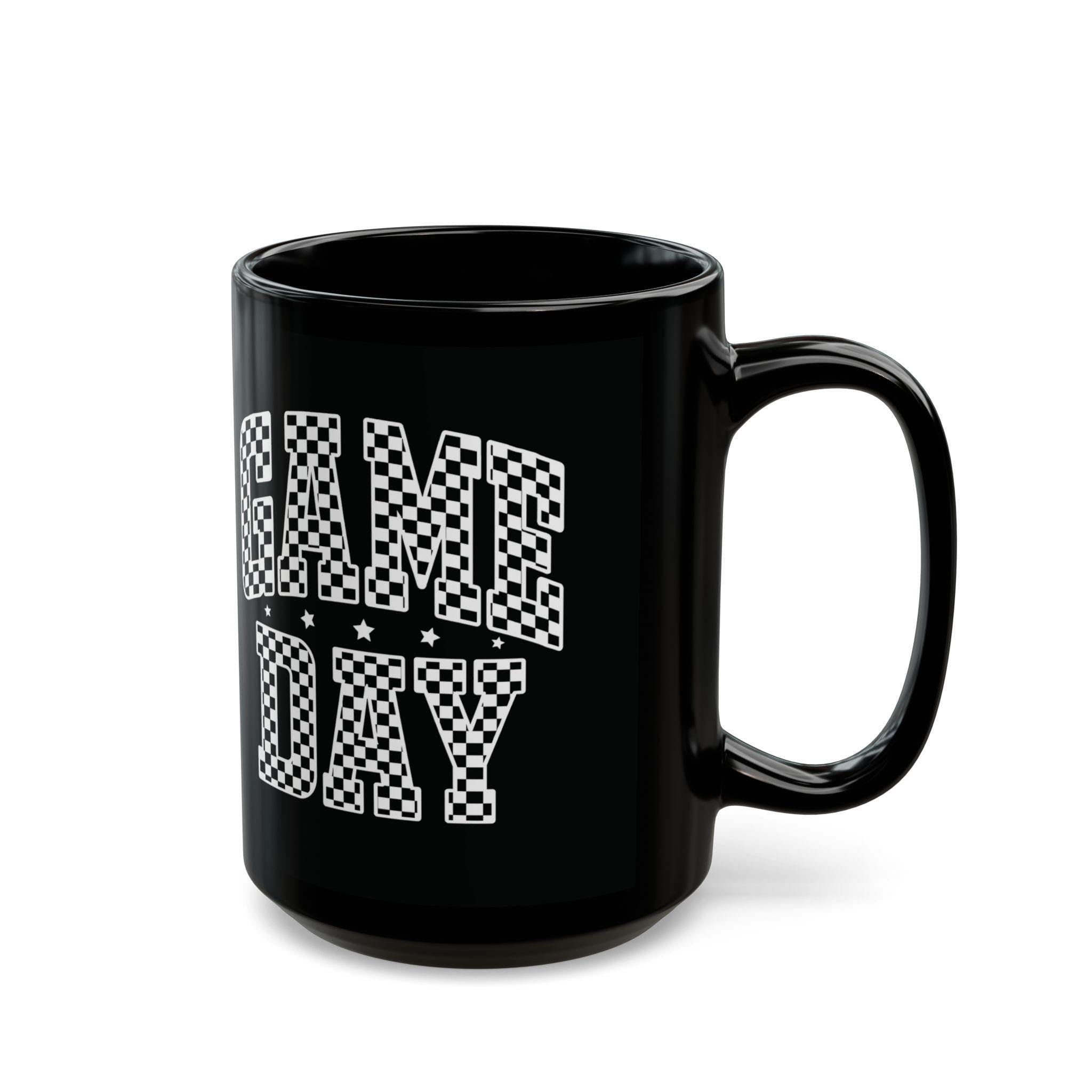 Game Day Black Mug - Perfect for Sports Fans, Coffee Lovers, Gift for Him/Her, Team Spirit, 11oz/15oz