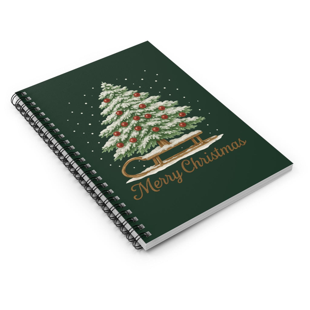Merry Christmas Spiral Notebook - Festive Journal for Holiday Notes, Gift for Her, December 25th, Xmas Planning, Winter Memories