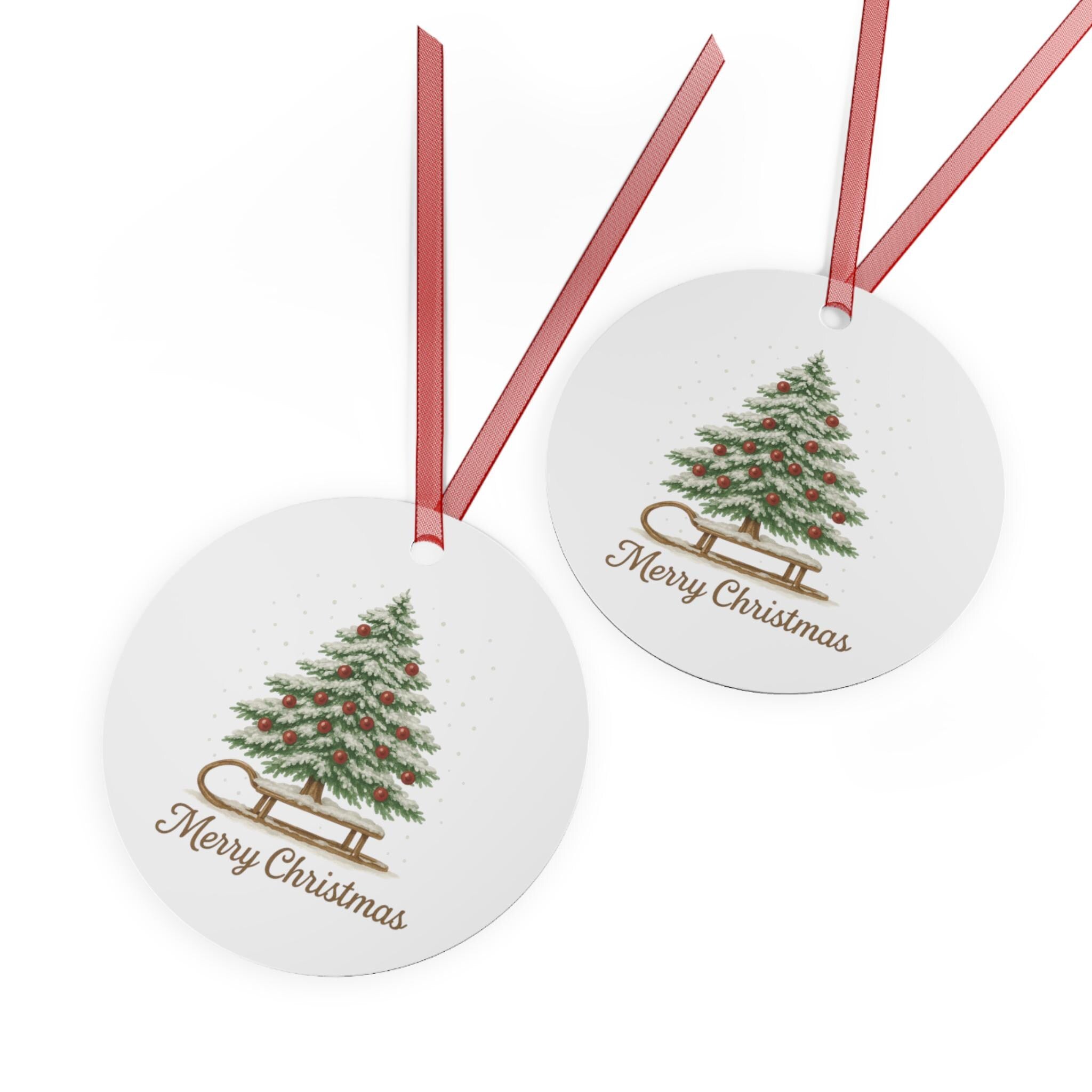 Metal Christmas Ornaments, Holiday Tree Decorations, Personalized Gift Tags, Winter Decor, Merry Christmas Keepsakes