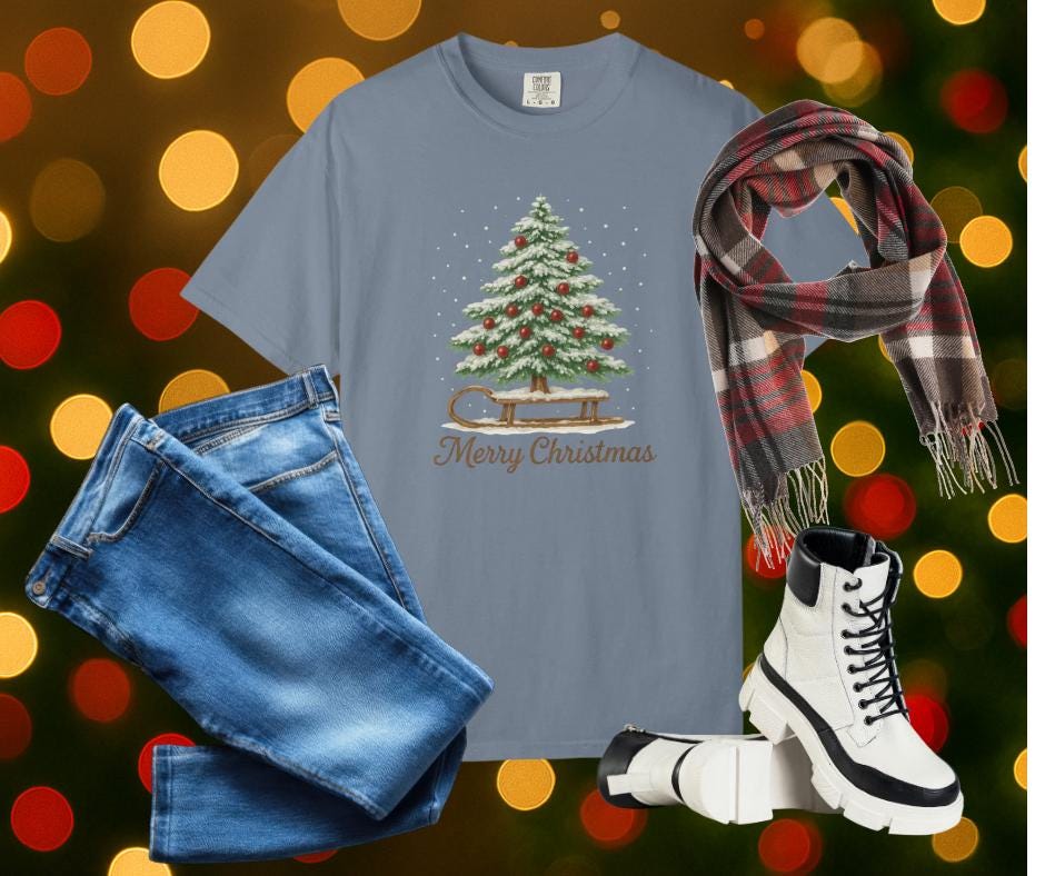 Cozy Christmas T-shirt - Unisex Garment-Dyed Tee, Holiday Gift, Festive Apparel, Casual Christmas Wear