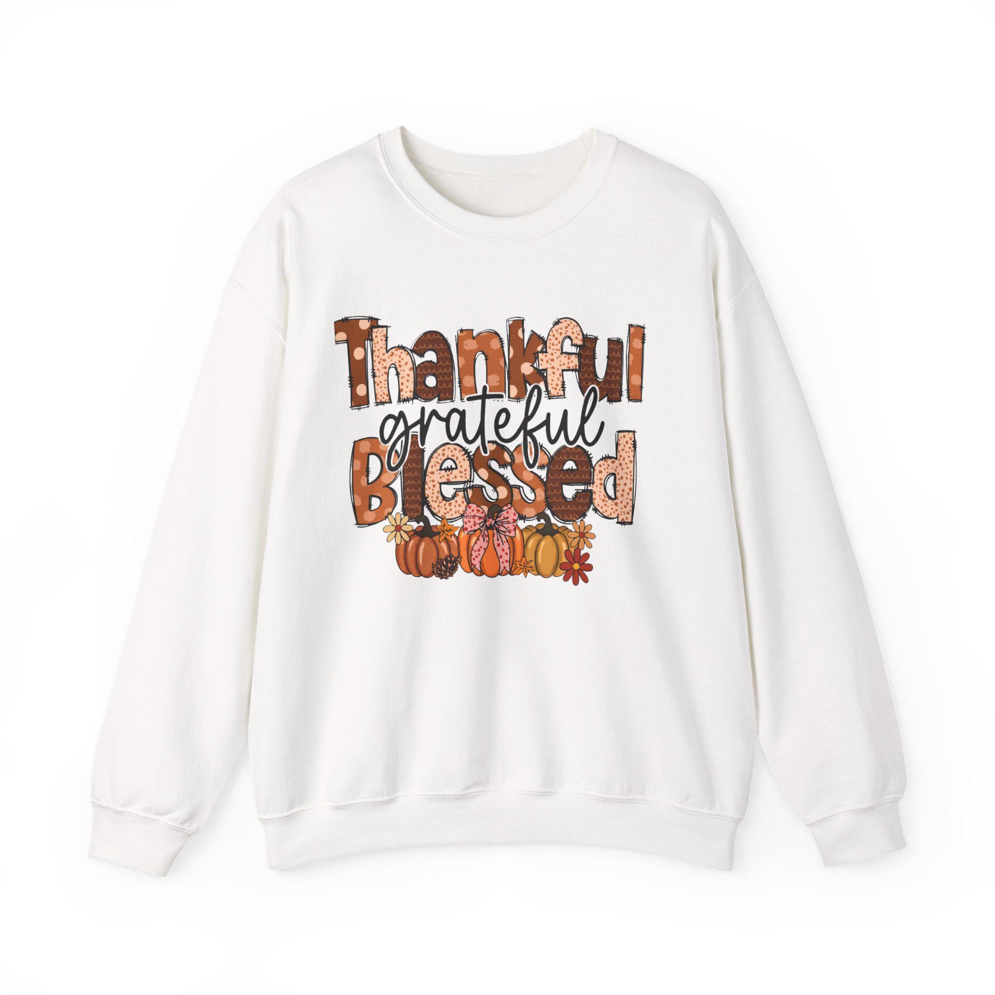 Thankful & Blessed Crewneck Sweatshirt | Fall Fashion, Thanksgiving Gift, Cozy Casualwear, Autumn Apparel, Unisex Sweatshirt