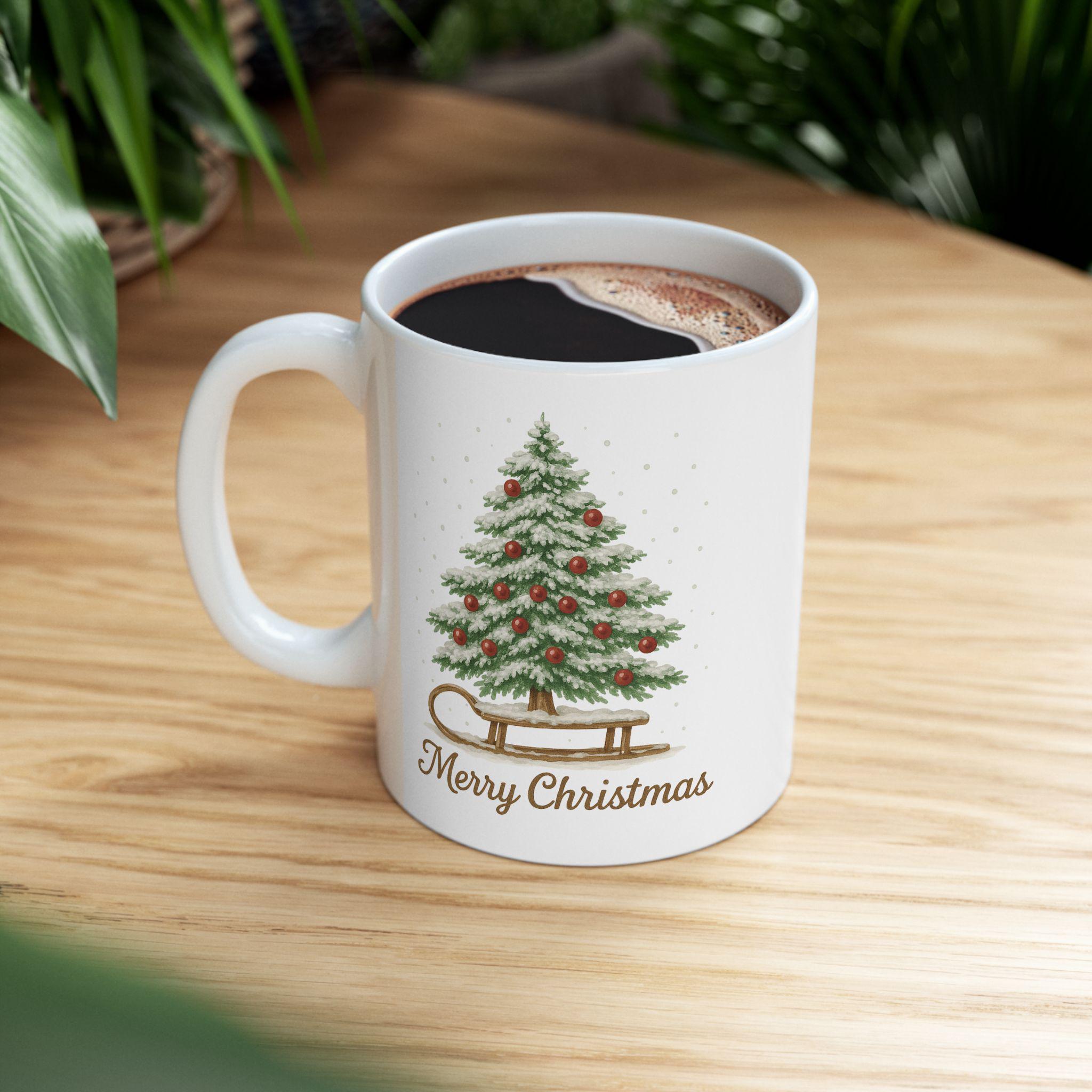 Christmas Tree Ceramic Mug - Perfect Holiday Gift, Hot Cocoa Cup, Coffee Lover's Mug, Festive Home Decor, Seasonal Drinkware