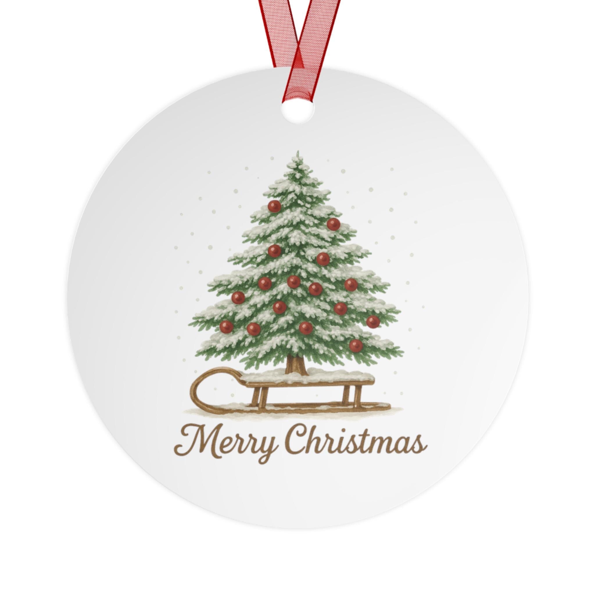 Metal Christmas Ornaments, Holiday Tree Decorations, Personalized Gift Tags, Winter Decor, Merry Christmas Keepsakes