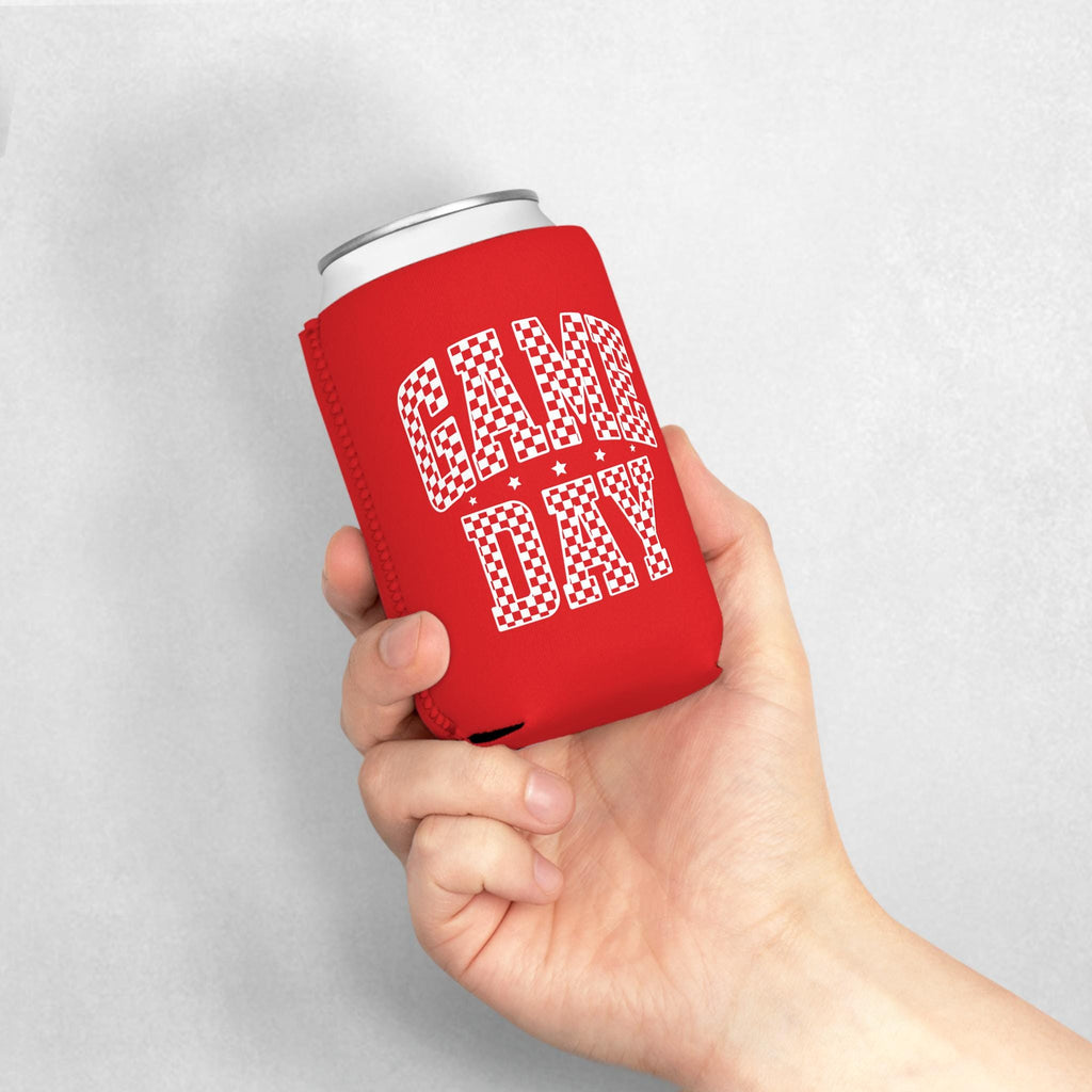 Game Day Can Cooler Sleeve, Party Beverage Holder, Tailgating Accessory, Sports Fan Gift, Outdoor BBQ Cooler