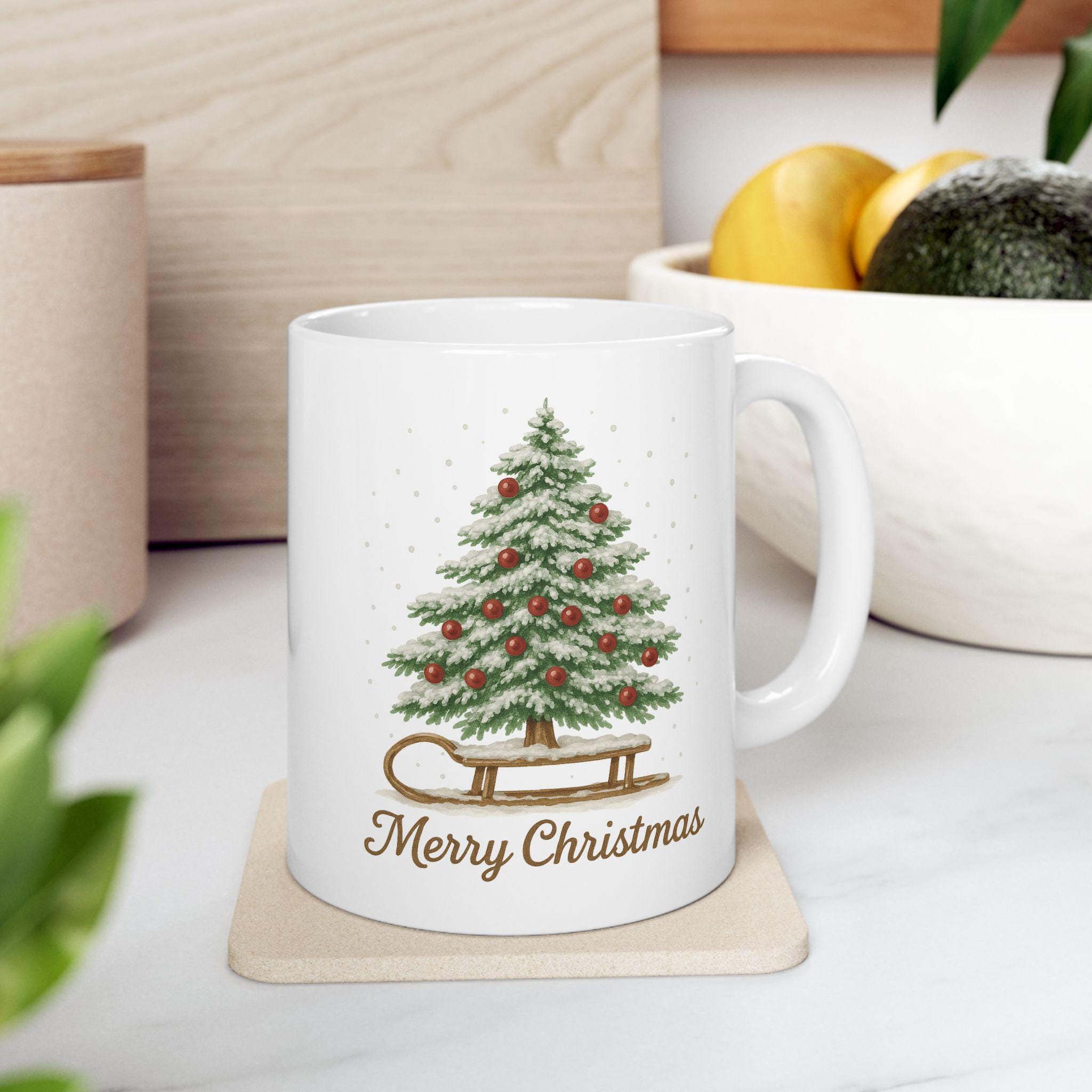 Christmas Tree Ceramic Mug - Perfect Holiday Gift, Hot Cocoa Cup, Coffee Lover's Mug, Festive Home Decor, Seasonal Drinkware