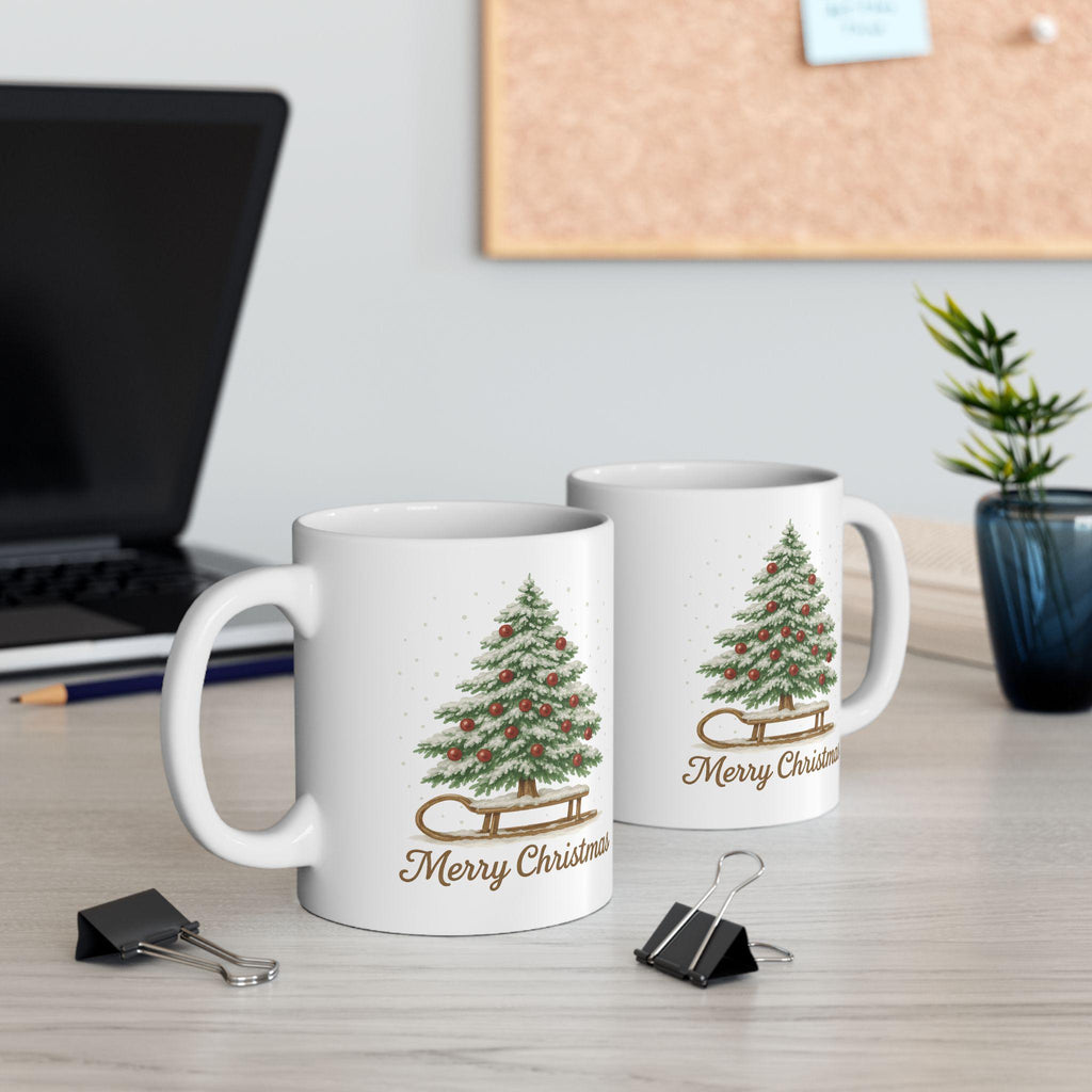 Christmas Tree Ceramic Mug - Perfect Holiday Gift, Hot Cocoa Cup, Coffee Lover's Mug, Festive Home Decor, Seasonal Drinkware