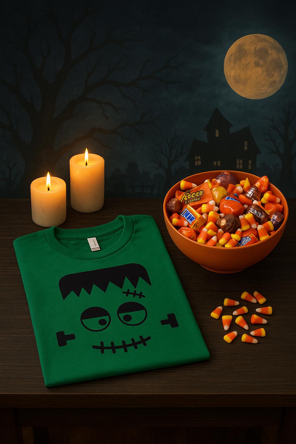 Frankenstein Halloween Face T-shirt