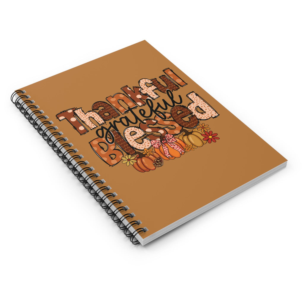 Thankful Grateful Blessed Spiral Notebook, Gift for Thanksgiving, Journal for Gratitude, Fall Decor, Inspirational Note-taking