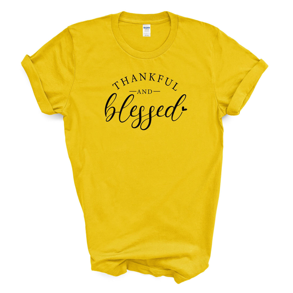Thankful and Blessed Shirt Fall Graphic Cotton Tee Autumn Outfit