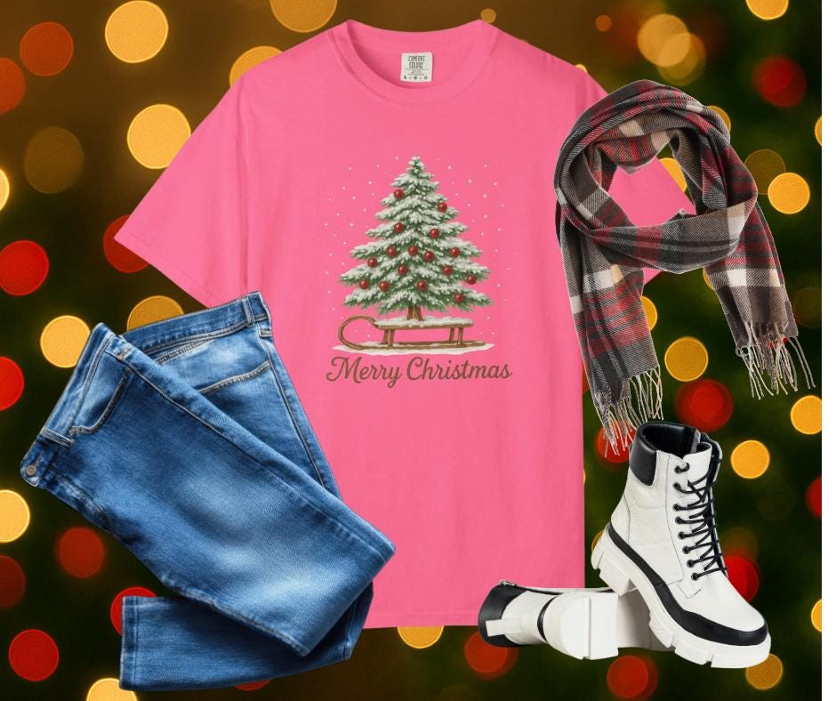 Cozy Christmas T-shirt - Unisex Garment-Dyed Tee, Holiday Gift, Festive Apparel, Casual Christmas Wear
